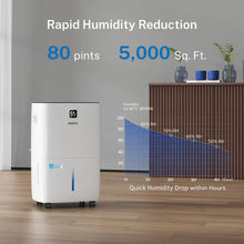Yaufey JD025Q-80 80-Pint Energy Star Dehumidifier for Home, Basement and Large Rooms up to 5000 Sq. Ft, Powerful and Quiet, with Timer, Intelligent Humidity Control