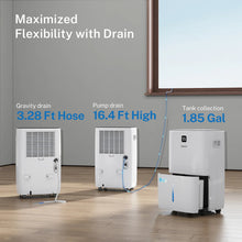 Yaufey JD026R-150PM 150 Pints Energy Star Dehumidifier with Pump for Basement, Home and Room up to 7000 Sq. Ft., With Drain Hose, Timer, Intelligent Humidity Control and Large Water Tank
