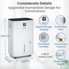 Yaufey JD026R-150 150 Pints Energy Star Dehumidifier for Basement, Home and Room up to 7000 Sq. Ft., with Drain Hose, Timer, Intelligent Humidity Control and Large Water Tank