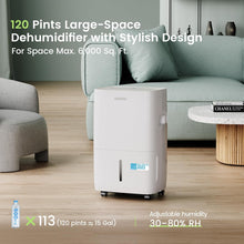 Waykar 80-120 Pint ENERGY STAR Home Dehumidifier with Drain Hose and 1.14 Gal Water Tank