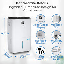 Yaufey JD026R-150PM 150 Pints Energy Star Dehumidifier with Pump for Basement, Home and Room up to 7000 Sq. Ft., With Drain Hose, Timer, Intelligent Humidity Control and Large Water Tank