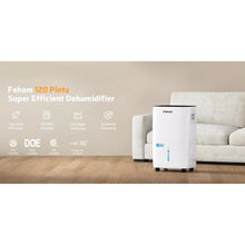 Fehom JD025L-120 120 Pint Energy Star Smart Dehumidifier with Auto Swing and Defrosting for Basements or Wet Spaces