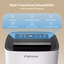 Fehom JD025L-80 80 Pint Energy Star Smart Dehumidifier with Auto Swing and Defrosting for Basements or Wet Spaces