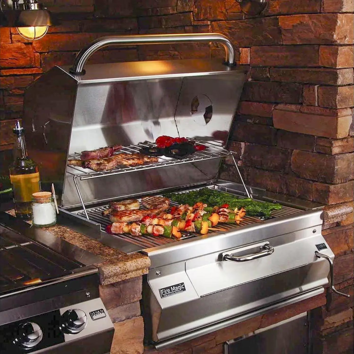 Fire Magic Legacy 24-Inch Built-In Smoker Charcoal Grill, 12-SC01C-A