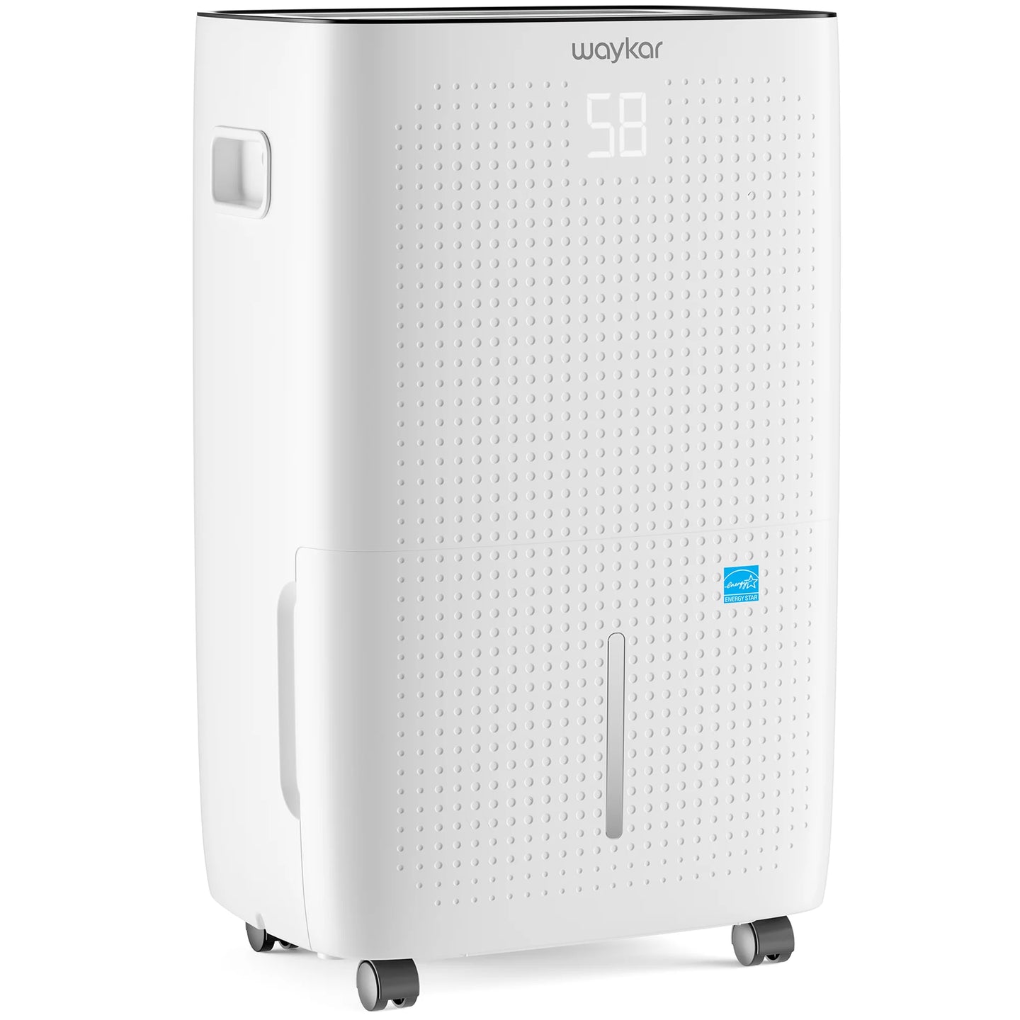 Waykar 150 Pints Powerful Basement Dehumidifier, Energy Star Most Efficient with Pump Option, Tank and Hose Drain