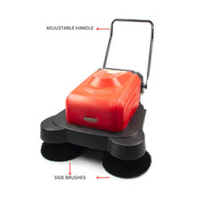 SANITMAX SM1050B 41.3" Battery Powered Walk-behind Floor Sweeper with Water Sprinklers, Triple Brushes