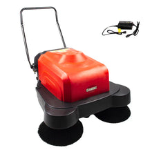 SANITMAX SM1050B 41.3" Battery Powered Walk-behind Floor Sweeper with Water Sprinklers, Triple Brushes