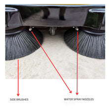 SANITMAX SM1050B 41.3" Battery Powered Walk-behind Floor Sweeper with Water Sprinklers, Triple Brushes