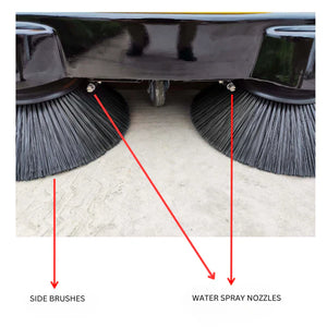 SANITMAX SM1050B 41.3" Battery Powered Walk-behind Floor Sweeper with Water Sprinklers, Triple Brushes