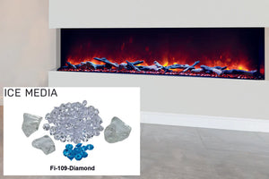 Amantii Panorama Tru View 72-inch 3-Sided View Built In Indoor/Outdoor Electric Fireplace