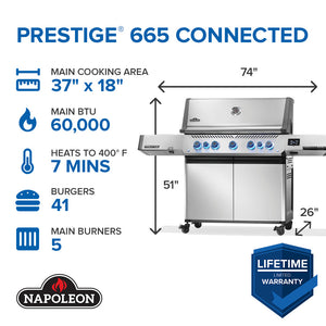 Napoleon Prestige 665 Connected RSIB with Infrared Side and Rear Burner, Natural Gas