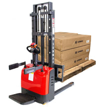 SUNMAX PS3300FE-3M Electric Pallet Stacker, 3300 lbs Capacity, 118" Lifting Height, Works with Open-bottom Pallets
