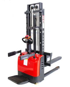 SUNMAX PS3300FE-3M Electric Pallet Stacker, 3300 lbs Capacity, 118" Lifting Height, Works with Open-bottom Pallets