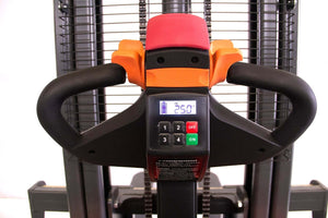 SUNMAX PS3300FE-3M Electric Pallet Stacker, 3300 lbs Capacity, 118" Lifting Height, Works with Open-bottom Pallets