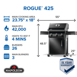 Napoleon Rogue 425 Black Propane Gas Grill