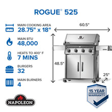 Napoleon Rogue 525 Stainless Steel Propane Gas Grill