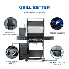 Napoleon Rogue PRO 425 Black Propane Gas Grill with Infrared Side Burner