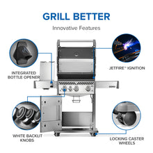 Napoleon Rogue PRO 425 Stainless Steel Natural Gas Grill with Infrared Side Burner