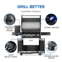 Napoleon Rogue PRO 525 Black Propane Gas Grill with Infrared Side Burner