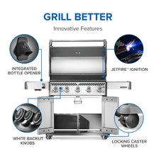 Napoleon Rogue PRO 625 SIB Natural Gas with Infrared Side Burner, Stainless Steel