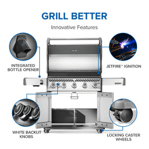 Napoleon Rogue PRO 625 SIB Natural Gas with Infrared Side Burner, Stainless Steel