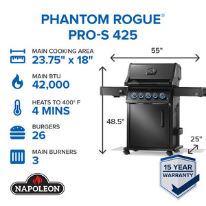 Napoleon Phantom Rogue PRO-S 425 RSIB Propane with Infrared Side and Rear Burner