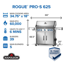 Napoleon Rogue PRO-S 625 RSIB Propane with Infrared Side and Rear Burner (Copy)