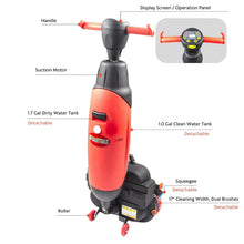 SANITMAX SM430 17" Walk-behind Floor Scrubber Machine, 360 Degree Rotating Head, 10000 sqft/h, Cordless Rechargeable Lithium Battery