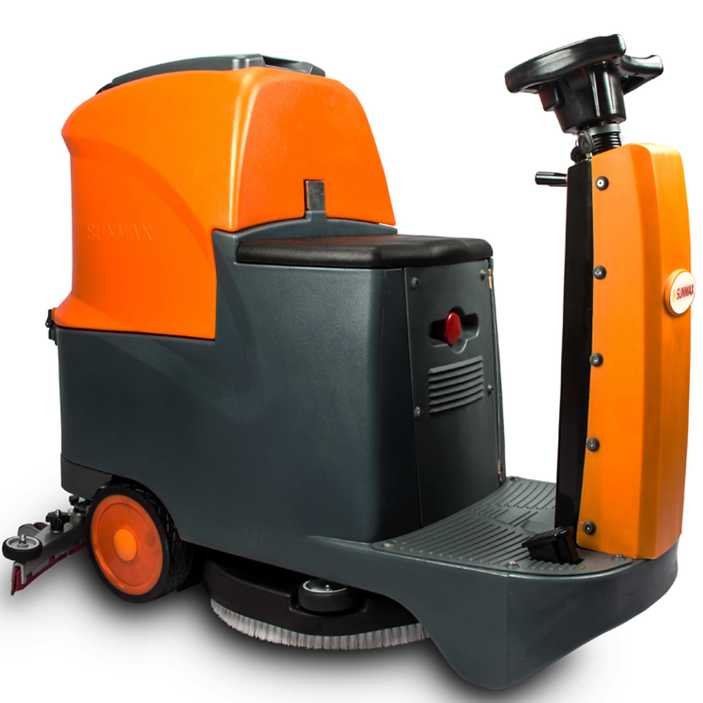 SANITMAX RT70 Ride-On Floor Scrubber, 48000 Sq ft/H Efficiency, 18.5 Gal Tanks, 31-inch Squeegee Width