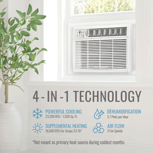 Keystone 23,000 BTU Heat/Cool Window Air Conditioner, R32