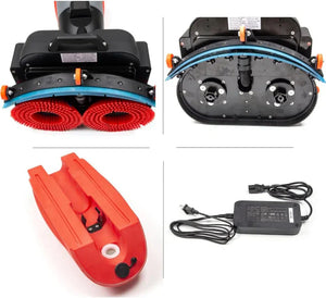 SANITMAX SM430 17" Walk-behind Floor Scrubber Machine, 360 Degree Rotating Head, 10000 sqft/h, Cordless Rechargeable Lithium Battery