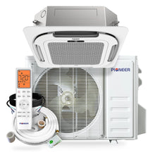 Pioneer Quantum Ultra 18,000 BTU 20.5 SEER2 230V Ceiling Cassette Ductless Mini-Split Air Conditioner Inverter Heat Pump with 16 Ft. Kit