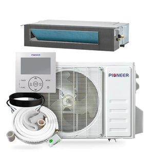 Pioneer Quantum Ultra 24,000 BTU 19 SEER2 230V Ceiling Concealed Ducted Mini-Split Air Conditioner Inverter Heat Pump with 16 Ft. Kit