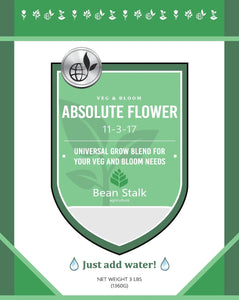 Bean Stalk Absolute Flower controlled release fertilizer for flower - 3 lb pouch - Case of 10