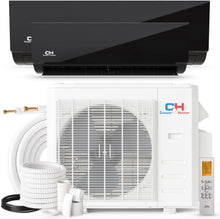 Cooper & Hunter 28,000 BTU Olivia Series, Midnight Edition, Dual Zone Compressor with 12000 + 18000 BTU Wall Mount Air Handlers Ductless Mini Split A/C and Heater Including Installation Kits