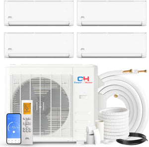 Cooper & Hunter 36,000 BTU 4 Zone 9000 9000 12000 12000 BTU, 23.9 SEER2, Multi Zone Ductless Mini Split Air Conditioner Heat Pump Full Set with 25ft Installation Kits