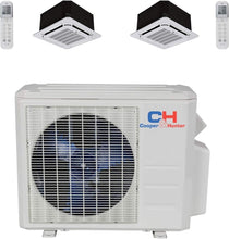 Dual 2 Zone Ductless Mini Split Air Conditioner Ceiling Cassette Heat Pump 9000 9000