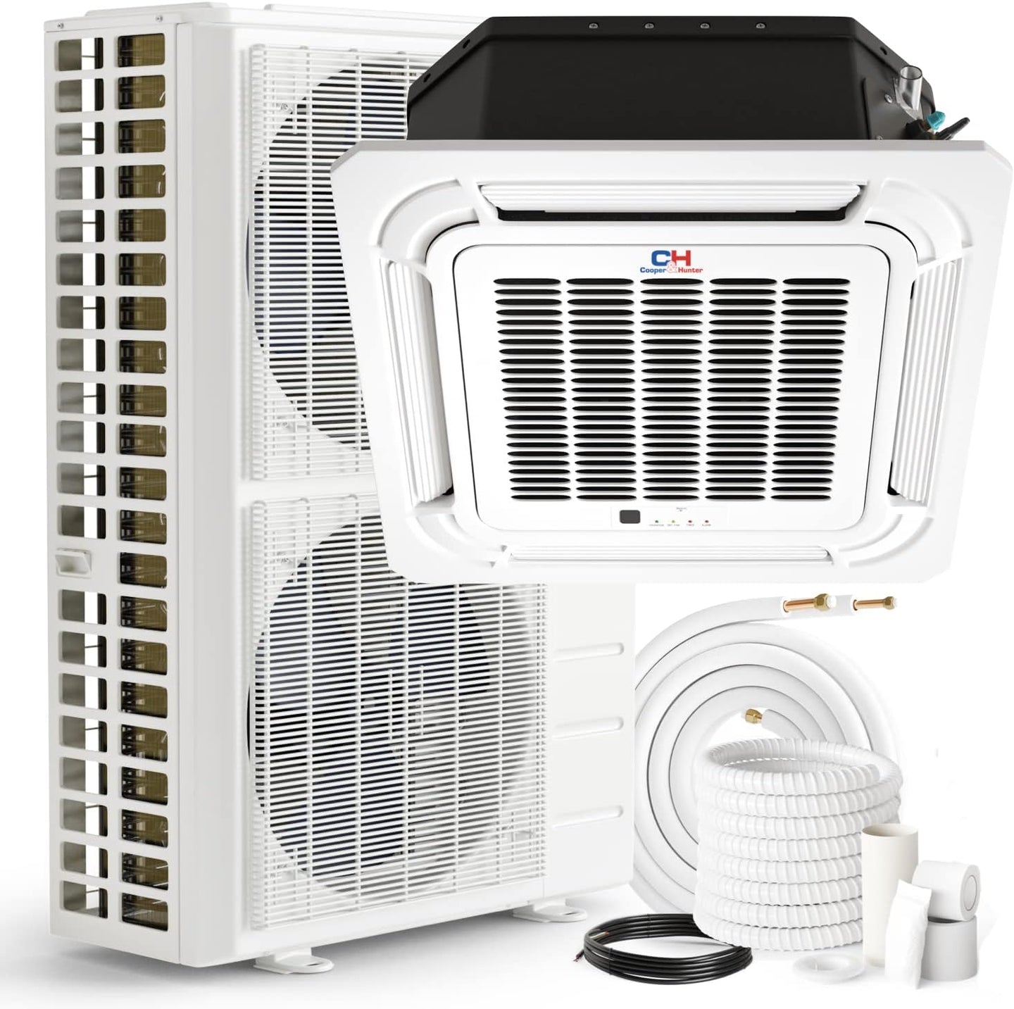 Cooper & Hunter 48,000 BTU Ceiling Cassette Ductless Mini Split AC/Heating System with Wall Thermostat and Installation Kit