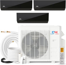 Cooper & Hunter 28,000 BTU Olivia Series, Midnight Edition, Tri Zone 6000 + 6000 + 6000 BTU Wall Mount Air Handlers Ductless Mini Split A/C and Heater Including Installation Kits