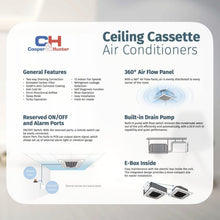 Cooper & Hunter 48,000 BTU Ceiling Cassette Ductless Mini Split AC/Heating System with Wall Thermostat and Installation Kit