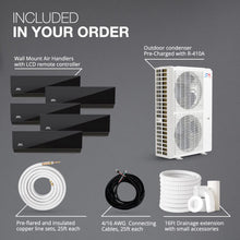 Cooper & Hunter 48,000 BTU Olivia Series, Midnight Edition, Five Zone 6000 + 6000 + 6000 + 6000 + 24000 BTU Wall Mount Air Handlers Ductless Mini Split A/C and Heater Including Installation Kits