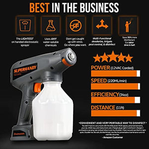 SuperHandy 34oz Cordless Electrostatic ULV Fogger - Upgraded Light