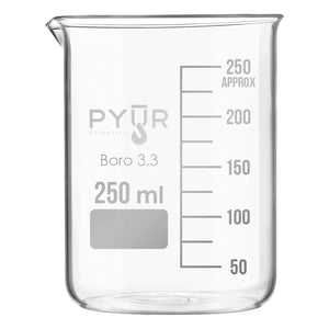 Pyur Scientific Glass Beaker Low Form with Spout and Graduations