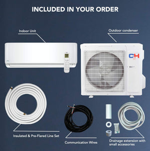 Cooper & Hunter 24,000 BTU 18.9 SEER Mini Split AC/Heating system Sophia Series 208/230V with 25ft Installation Kit