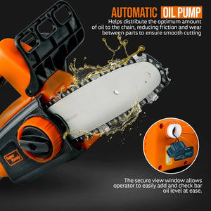 SuperHandy Chainsaw Mini 8-Inch Cordless Electric 20V 2.0Ah Lightweight Wood Tree Cutting Forestry Landscaping