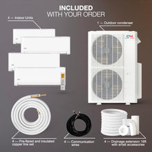 Cooper & Hunter OLIVIA Series 55,000 BTU 20.5 SEER (4) Four Zone 6000 6000 6000 36000 BTU Multi Zone Ductless Mini Split Air Conditioner and Heater Full Set with 25ft Installation Kits