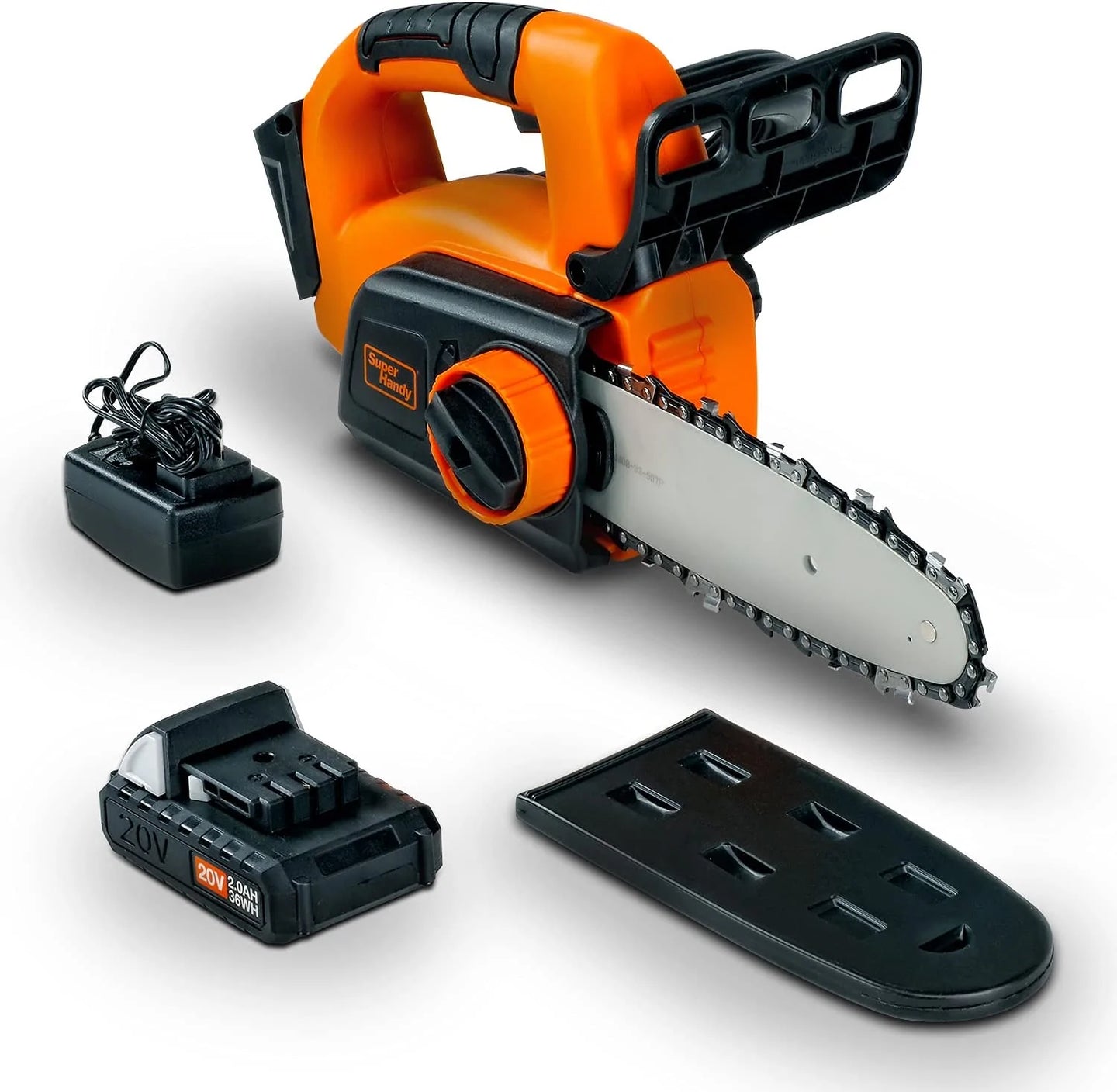 SuperHandy Chainsaw Mini 8-Inch Cordless Electric 20V 2.0Ah Lightweight Wood Tree Cutting Forestry Landscaping