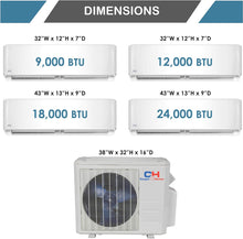 COOPER AND HUNTER Tri 3 Zone Ductless Mini Split Air Conditioner Ceiling Cassette Heat Pump 12000 12000 12000