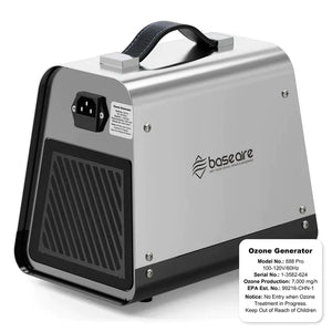 BASEAIRE 888 PRO 7,000 MG/H OZONE GENERATOR, DIGITAL O3 MACHINE HOME OZONE MACHINE DEODORIZER FOR ROOMS, SMOKE, CARS AND PETS, COMPACT, CARRY HANDLE, BEST FOR ODOR STOP CONTROL