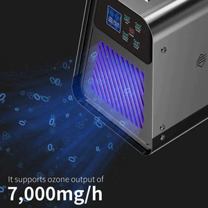 BASEAIRE 888 PRO 7,000 MG/H OZONE GENERATOR, DIGITAL O3 MACHINE HOME OZONE MACHINE DEODORIZER FOR ROOMS, SMOKE, CARS AND PETS, COMPACT, CARRY HANDLE, BEST FOR ODOR STOP CONTROL